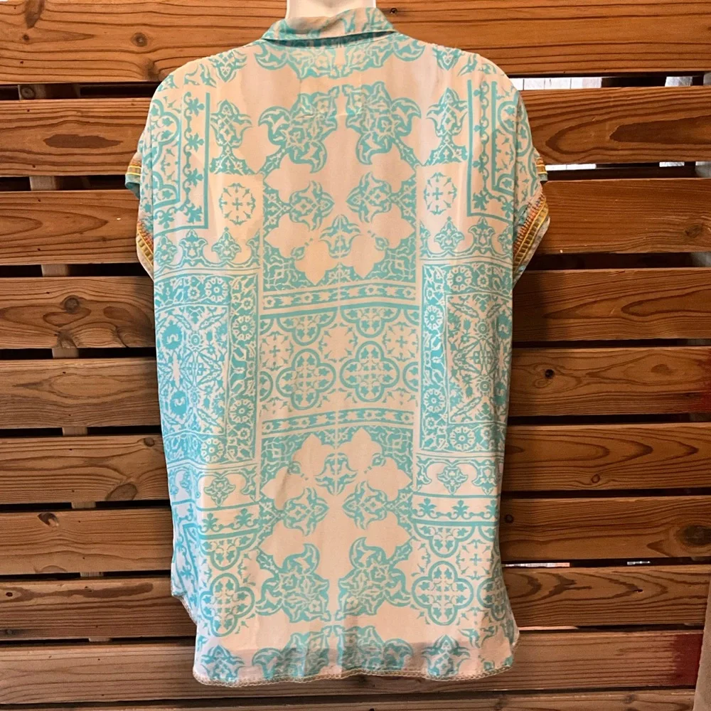 NWT Johnny Was Biya Dionne Silk Blouse Waterscape - Picture 8 of 10